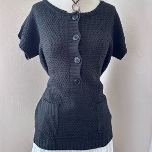 OP Y2K Black Knit Tunic Top